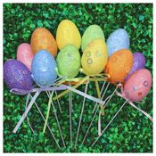 Enfeite Decorativo 36 Ovos De Páscoa Com Brilho E Haste