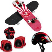 Skate Vermelho Infantil Masculino Durável Antiderrapante Criança