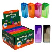 Kit 24 Apontador Com Deposito Bloco Lapis Atacado Escola