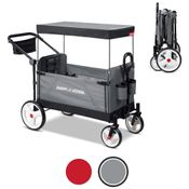 Carrinho de Passeio Vagão Multifuncional com Bolsos Internos e Armazenamento, Radio Flyer, Cinza
