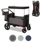 Carrinho de Passeio Vagão Dobrável Multifuncional para Crianças, Radio Flyer, Cinza e Preto