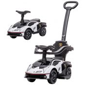 Carrinho de Passeio Infantil 2 em 1 com Buzina, Compartimento Sob o Assento, Som e Volante para Crianças, Aosom, Branco