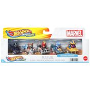 Conjunto 5 Carros Racer Verse Otimizados para Desempenho em Pista Hot Wheels com Personagens Populares da Marvel, Hot Wheels