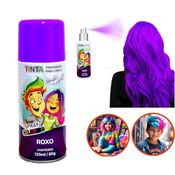 Tinta de Cabelo Temporária Roxa Spray lavável Cabelo Maluco Festas Carnaval