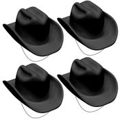 4 Chapéus Preto de Cowboy Vaqueiro Adulto e Infantil Fantasia Festa Junina Carnaval