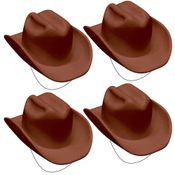 4 Chapéus Vaqueiro Cowboy para Festa Junina Fantasia Infantil e Adulto Carnaval