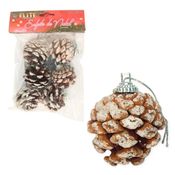 ENFEITE DE NATAL / PINHA NEVADA C/ 6 PCS RJN5300
