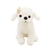 Chaveiro Cachorro Branco Com Laço 11cm - Pelúcia - Tudo em Caixa