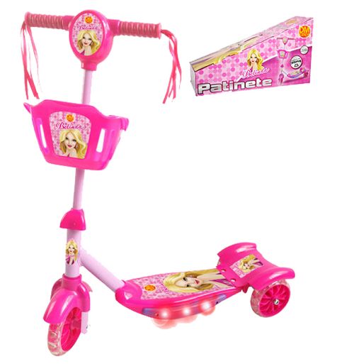 PATINETE BELINHA COM 3 RODAS E CESTINHA + SOM E LUZ