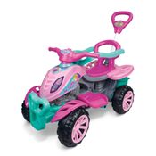 Quadriciclo Infantil Verde/Rosa com Alça de Segurança Haste para Empurrar Pedal e Porta Objetos Prático