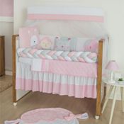 Kit para Berço Bebê Coelho 10 Peças - Rosa