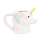 Caneca De Porcelana Formato Unicórnio Azul 400ml