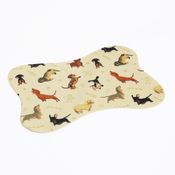 Tapete Pet fixador Comedouro Cachorro Gato Anti Derrapante Banana Rosa