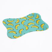 Tapete Pet fixador Comedouro Cachorro Gato Anti Derrapante Banana Verde