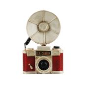Miniatura Câmera Fotográfica Vermelha 23x4x15cm Estilo Retrô