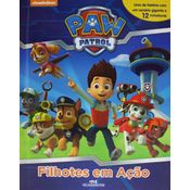 Livro Patrulha Canina com 12 Miniaturas - Filhotes em Ação