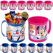 10 Canecas 360ml Mickey e Minnie p/ Lembrança e Sacolinha Surpresa Infantil