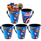 5 Canecas de Festa Capitão América Lembrancinha Aniversário Infantil