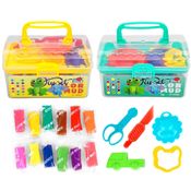 2 Kits Massinha de Modelar 2 Maletas 24 Massas 12 Acessórios
