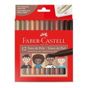 Canetinha Hidrocor Vai e Vem - 12 Tons de Pele - Faber Castell