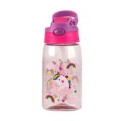GARRAFA DE PLASTICO INFANTIL COM CANUDO UNICORNIO ROSA CP1002