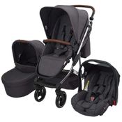 Carrinho de Bebê Travel System ABC Design Como 4 Asphalt Com Moisés e Bolsa (Linha Diamond)