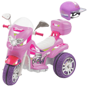 Moto Eletrica Infantil Sprint Turbo Biemme Rosa Pink 12V com Capacete Grátis