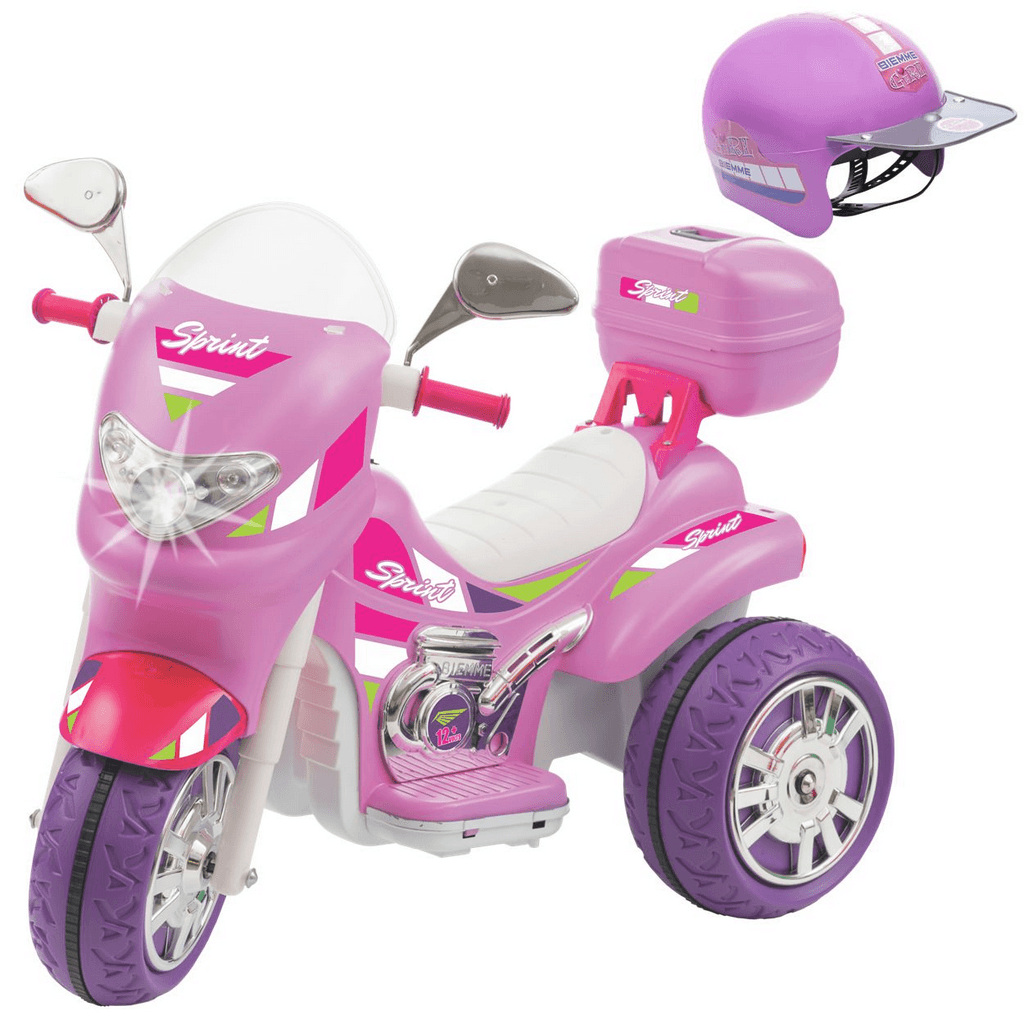 Moto Eletrica Infantil Sprint Turbo Biemme Azul 12V com Capacete Gráti -  Maçã Verde Baby