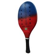 Raquete de Beach Tennis Sakis Sport de Madeira Azul/Vermelho