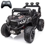 Carro Elétrico Infantil Sopbost a Bateria 12V, 4x4 Off Road, 1 Assento com Controle Remoto, Preto e Azul