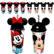 Kit 10 Copos Mickey e Minnie Com Orelhas para Lembrança e Sacola Surpresa