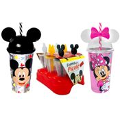 Kit Disney com Copo da Minnie e Mickey com Orelhas e Formas de fazer de Sorvete Picole
