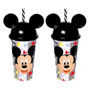 2 Copos de Orelhas do Mickey Infantil 500ml Premium Plasútil