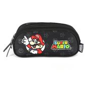 Estojo Escolar Triplo Super Mario Vitoria Preto Luxcel
