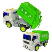 Caminhão Coletor De Lixo Reciclável A Fricção Com Luz e Som - Zippy Toys - Caçamba Articulada
