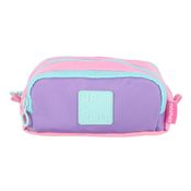 Estojo Escolar Triplo UP4YOU Roxo E Rosa Luxcel
