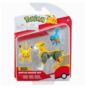 Pokemon 3 Figuras De Acao Pikachu + Mudkip + Boltund Sunny