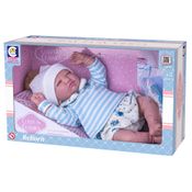 Boneca Bebe Reborn - Classic Menino Roupa Azul e Touca - Cotiplas