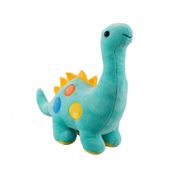Dinossauro Pelúcia Verde Aquático Bolinhas Coloridos 26cm