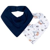 Kit Com 2 Babadores Hug Bandana Lunar Azul Galáxia