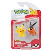 2 Bonecos De Batalha Pikachu + Tepig - Pokémon