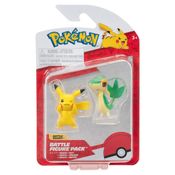 2 Bonecos De Batalha Pikachu + Snivy - Pokémon
