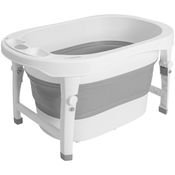 Banheira para Bebe Ofuro Dobravel Kiddo Oyster 40L 80kg Cinza