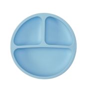 Prato Infantil com divisórias e ventosa Silicone Azul Buba