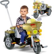 Carrinho de Passeio e Pedal Calesita Moto Street Classic Dourada