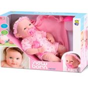 Boneca Bebe Newborn 36cm Faz Xixi Com Mamadeira Divertoys