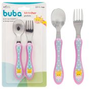 Kit Talher Bebê Introdução Alimentar Infantil Garfo + Colher Girafinha