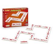 Dominó Subtração 28 Peças Em Madeira Jogo Matemático Educativo Crianças +3 Anos