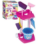 Brinquedo Carrinho Faxina Infantil Unicornio Magico 11 Peças