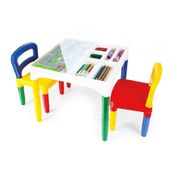 Mesinha Didática Infantil Colorida com 02 cadeirinhas